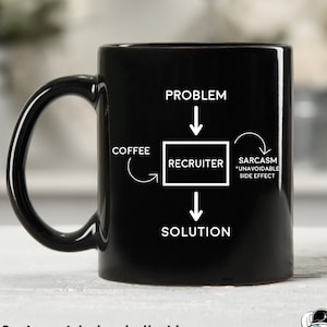 Recruiter Gifts, Recruiter Mugs, Recruiter Problem Sarcasm Solution Coffee Mug, Funny Coworker or Work Gift