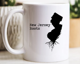 New Jersey Gifts, New Jersey Art, New Jersey Roots Coffee Mug, State Map NJ Gift