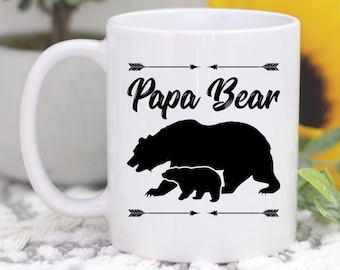 Kubek na kawę Papa Bear, prezenty dla taty, kubek Papa, prezenty na Dzień Ojca, prezent urodzinowy dla taty