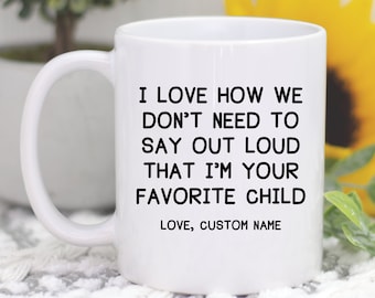 Dad Favorite Child Mug, Custom Dad Gift, Dad Mug, Funny Personalized Father's Day Gifts, Dad Birthday Gift, Dad Coffee Mugs