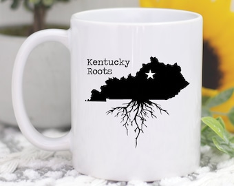 Kentucky Roots Coffee Mug, Kentucky Gifts, Kentucky Mug, Kentucky Art, State Map KY Gift