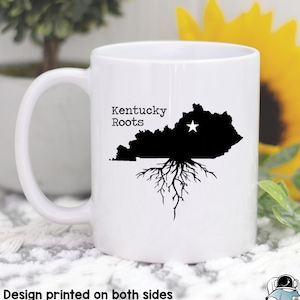 Kentucky Roots Coffee Mug, Kentucky Gifts, Kentucky Mug, Kentucky Art, State Map KY Gift