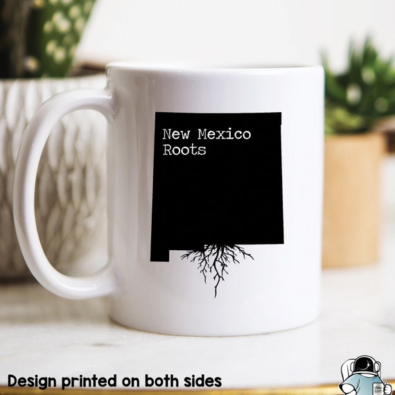 New Mexico Roots Coffee Mug, New Mexico Gifts, New Mexico Art, State Map NM Gift