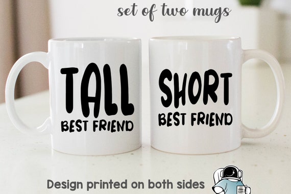 Tall Short Best Friends Matching Coffee Mug Set Funny Besties Birthday Gift  