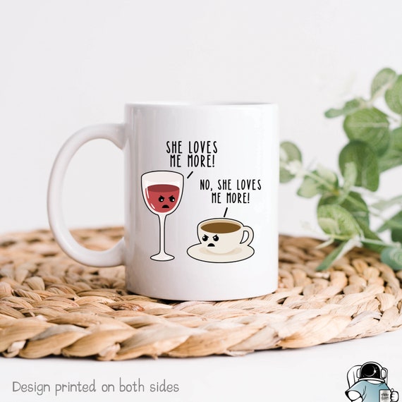 Wine and Coffee Drinker Coffee Mug Love Caffeine Addict Best