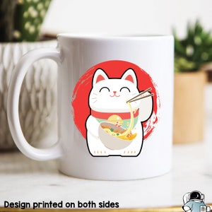 Ramen Cat Kawaii Coffee Mug, Cat Gifts, Ramen Gifts, Ramen Art, Funny Kitten Gifts, Japanese Noodles Gift, Cat Coffee Mugs