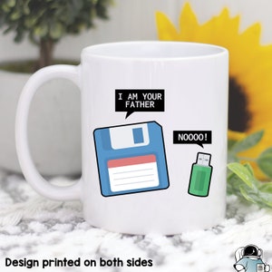 Floppy Disk and USB Mug, Computer Tech Support Coffee Mug, Funny Coding Gifts, Technician Gift, Developer Gift, Floppy Disk Coffee Mug