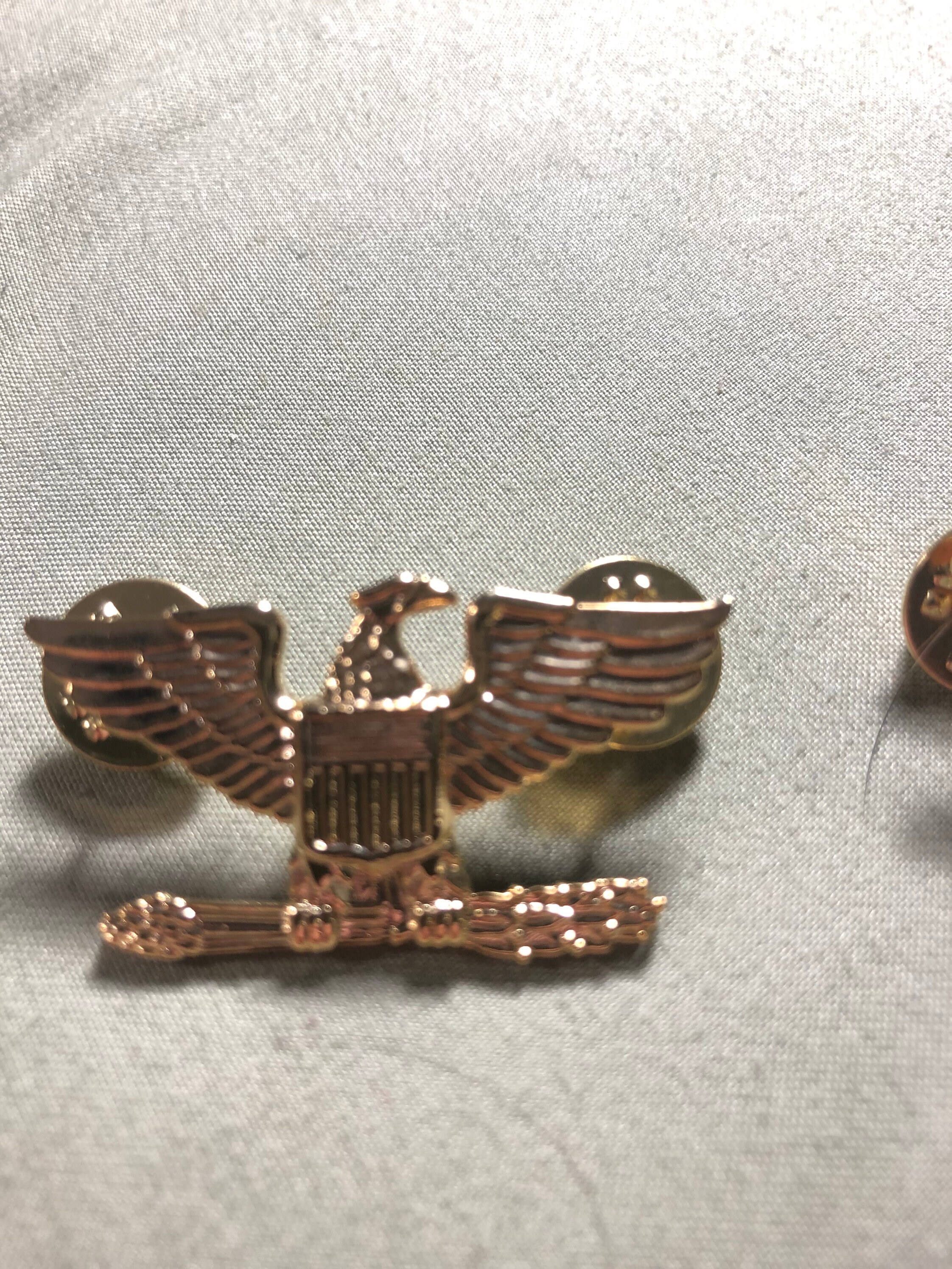 2 STERLING COLONEL EAGLE Lapel pins. Etsy