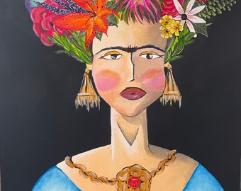 Frida with Orange Flower