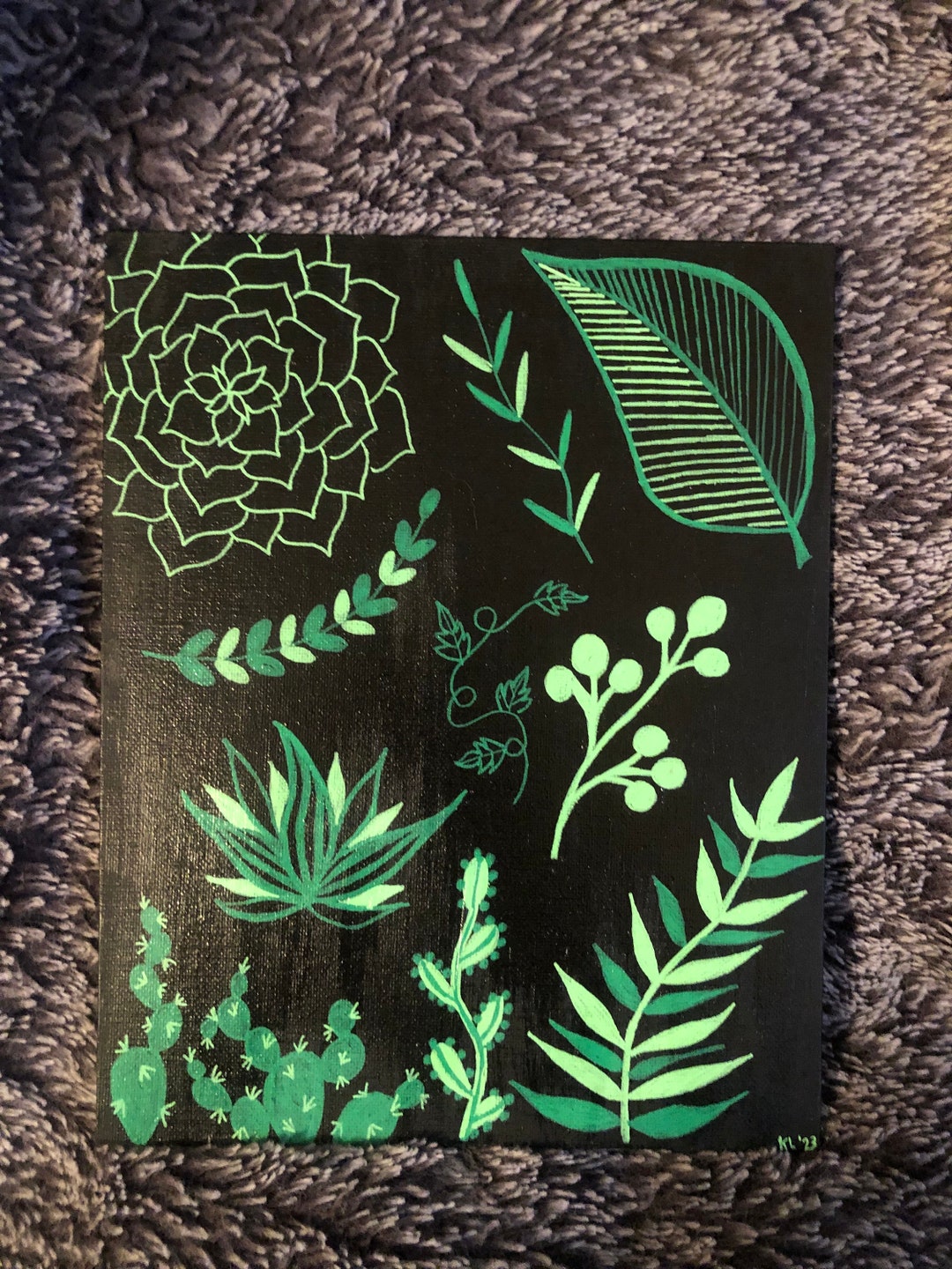 Botanical Acrylic Painting 8x10 Etsy