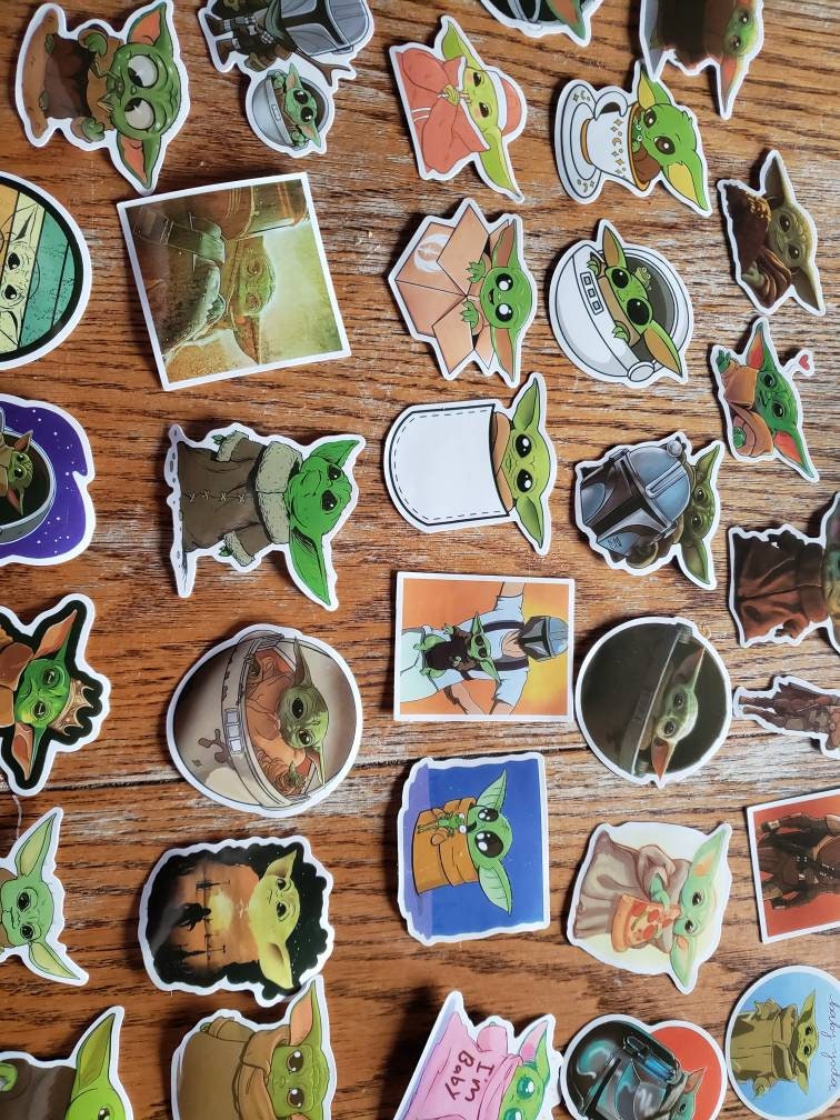 baby yoda stickers 3 for 5 etsy