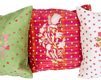 Bright Chain Stitch Embroidery Pillow Bright Chain Stitch Embroidery Pillow