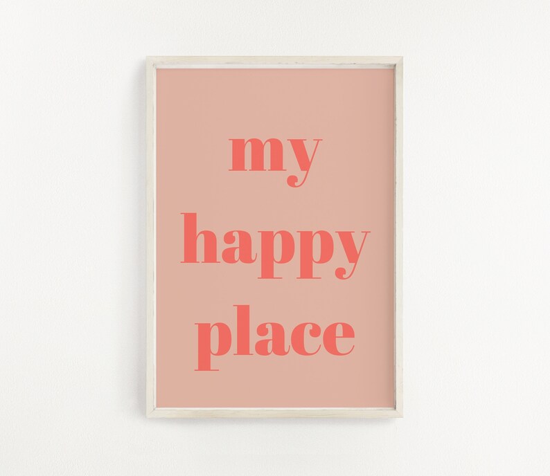 My Happy Place Print My Happy Place Poster Bedroom Decor | Etsy