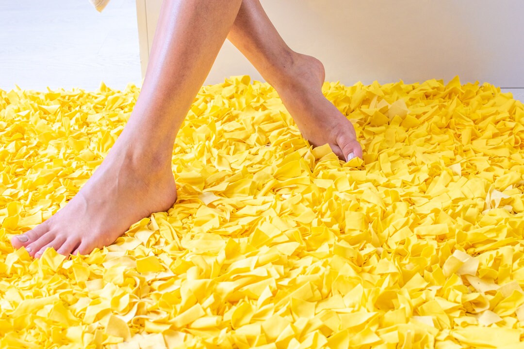 Bright Yellow Rug Bright Impressive Yellow Floor Rug, Rag Rug, Floor Rug, Home Decor ...