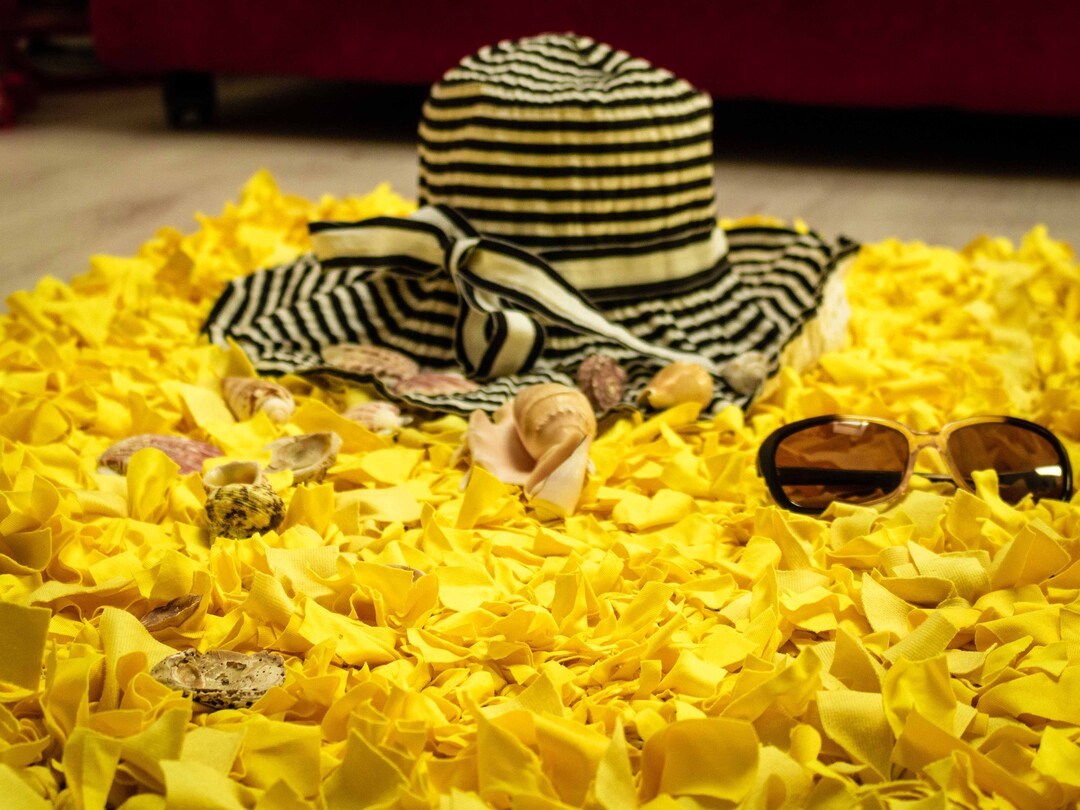 Bright Impressive Yellow Floor Rug, Rag Rug, Floor Rug, Home Decor ...