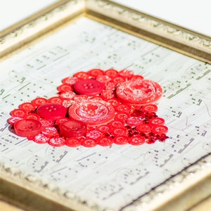 Notes Wall Hanging, Red Wall Decor, Heart Shaped Decor, Music Decor ...