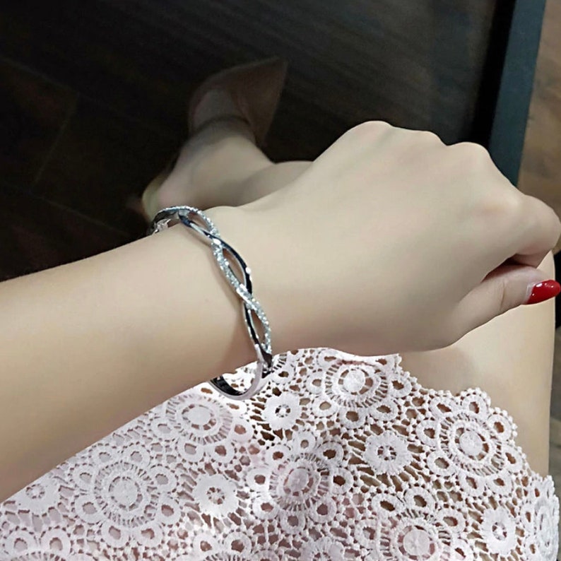 18k Gold Plated Charm Bracelet 925 Silver Cuff Bracelet Rose GoldSilverGold Hollow Bangle Womens Bracelet Jewellery