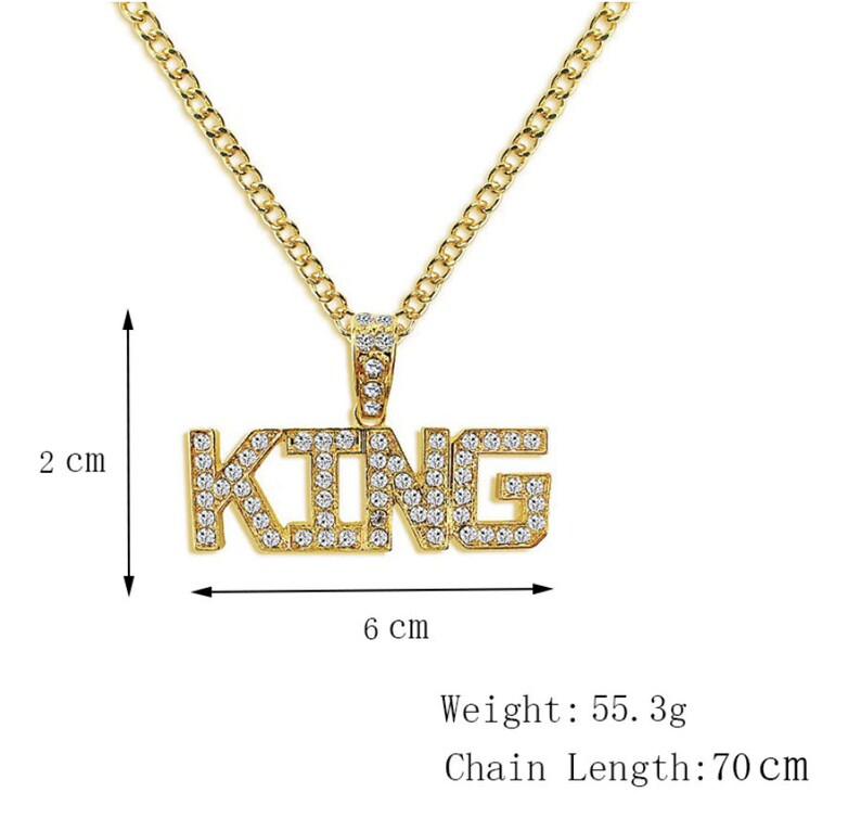 Iced Out 18k Gold Plated King Chain CZ Mens Pendant Etsy Australia