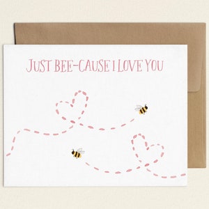 Je t'aime carte d'anniversaire, carte de Saint-Valentin abeille, jolies cartes pour petite amie ou petit ami, carte douce pour fiançailles, cartes pour conjoint, femme
