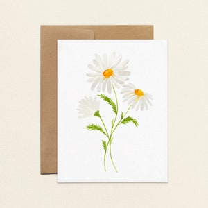 Daisy Note Cards, Watercolor Daisies Card Set, A2 Folded Blank Flower ...