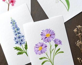 Birth Month Flower Print Mother's Day Gift, Watercolor Birthday Flower Art, Flower Painting For Mom & Grandma, Floral Wall Art