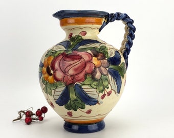 Hand painted vintage pitcher