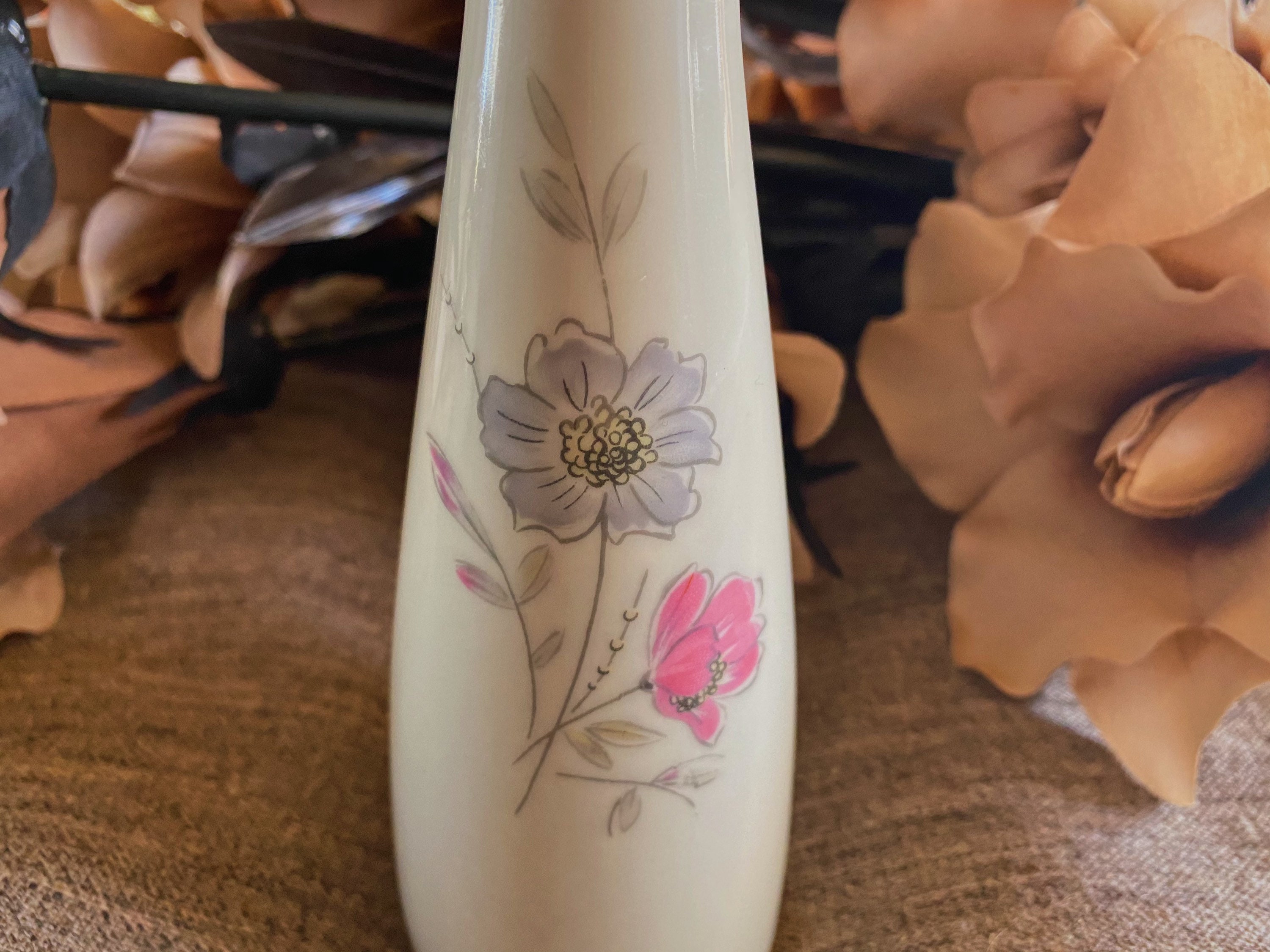 Creidlitz Bavaria Porcelain Vase With Flower Ornaments, Made in