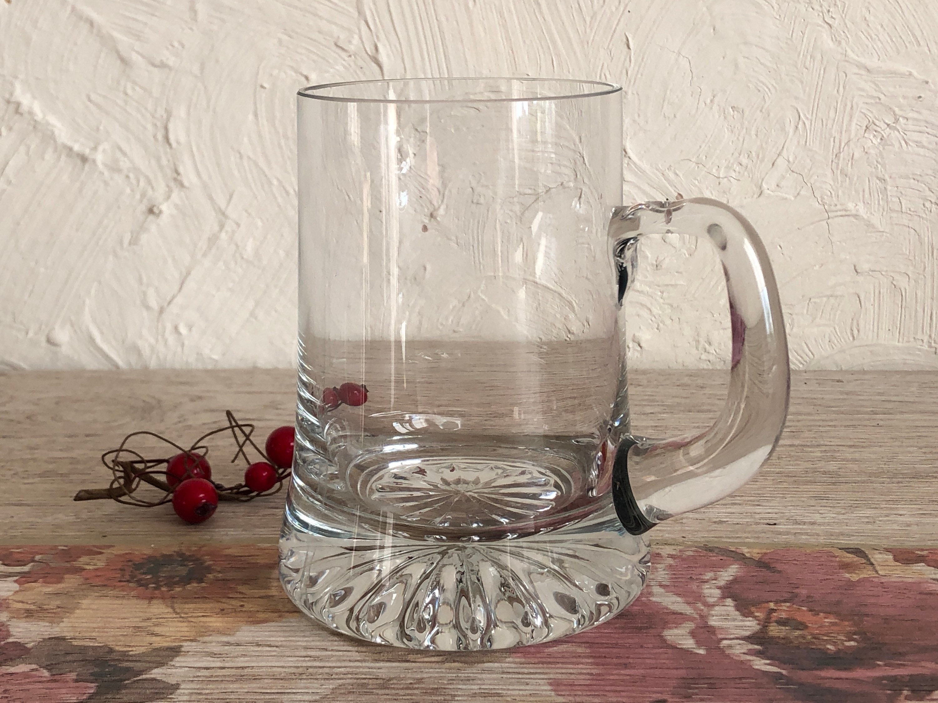 Simple classic clear crystal vintage beer mug from Germany