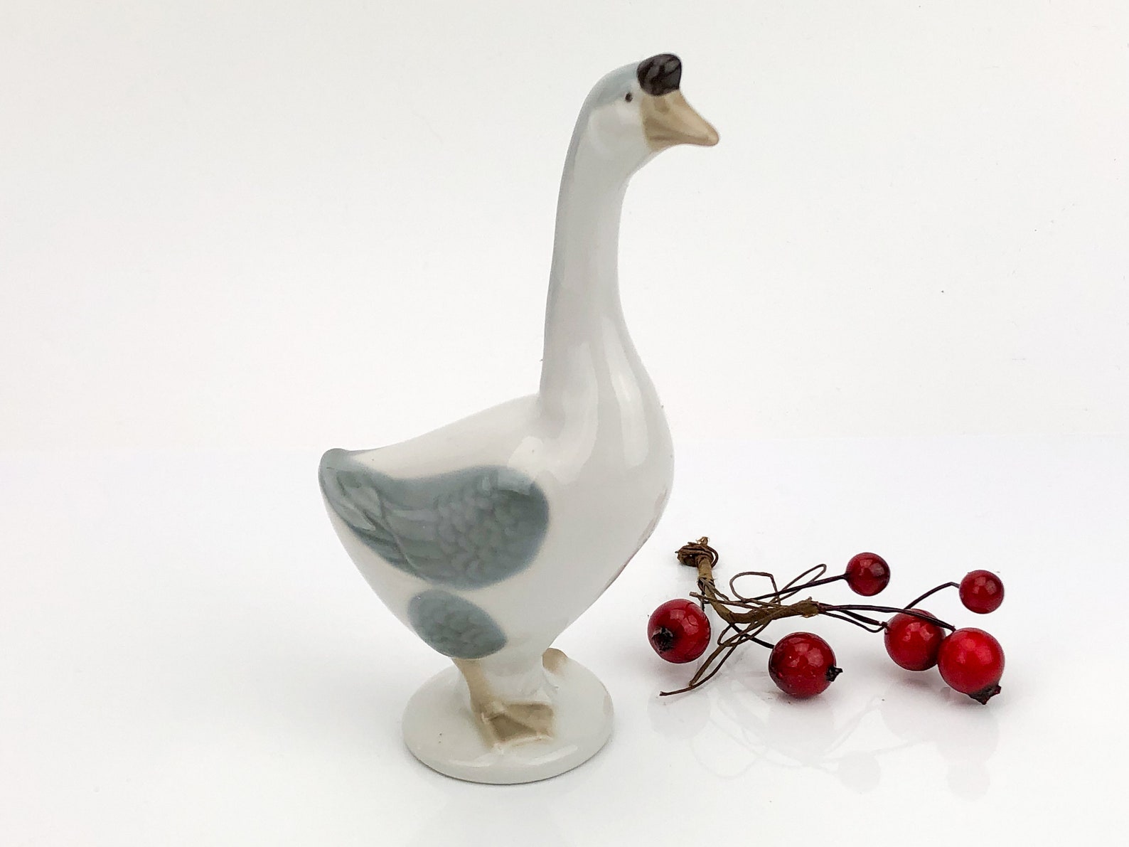Porcelain Goose Figurine Made in 20th Century Europe Etsy