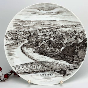 Furstenberg wall decor plate with city view