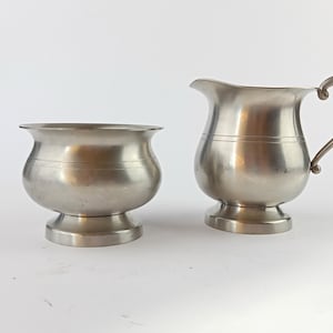 Viking style Tinn creamer and bowl by Pewter, Norway