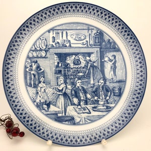 Blue vintage picture hangable plate from Germany