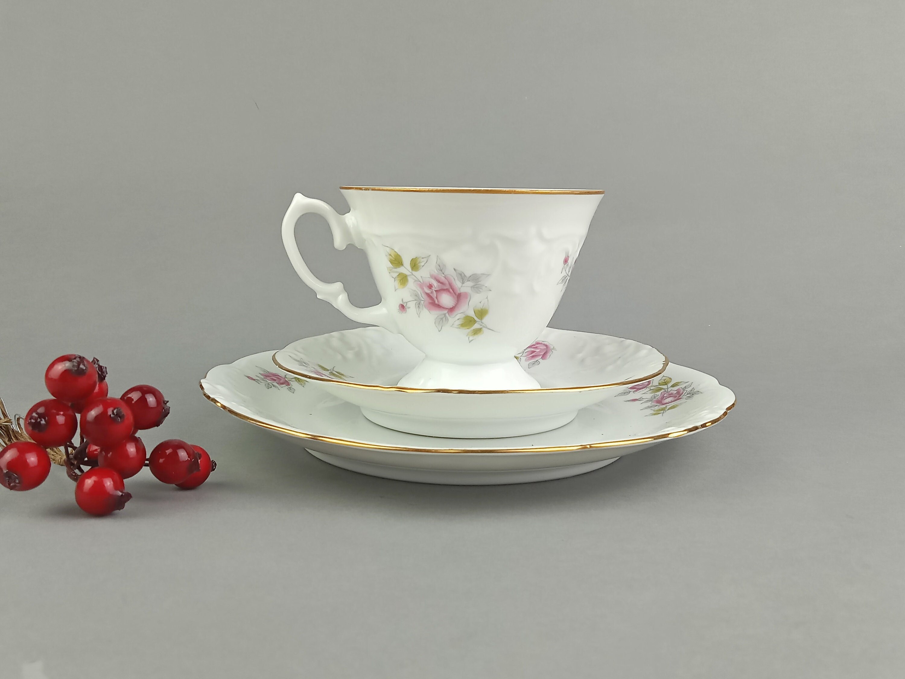 This is Vintage White Fine Bone China Tea Set by Wawel Poland Etsy