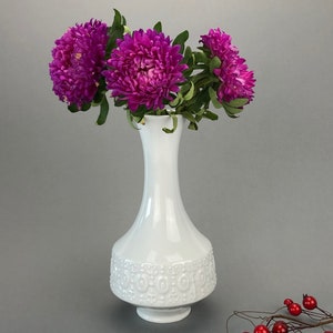 German handmade decoration vintage white ceramic flower vase made by Royal Porzellan KPM