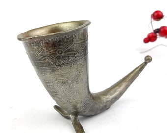 ノルウェーのバイキングスタイルの小さなピューター角酒器 - Etsy 日本