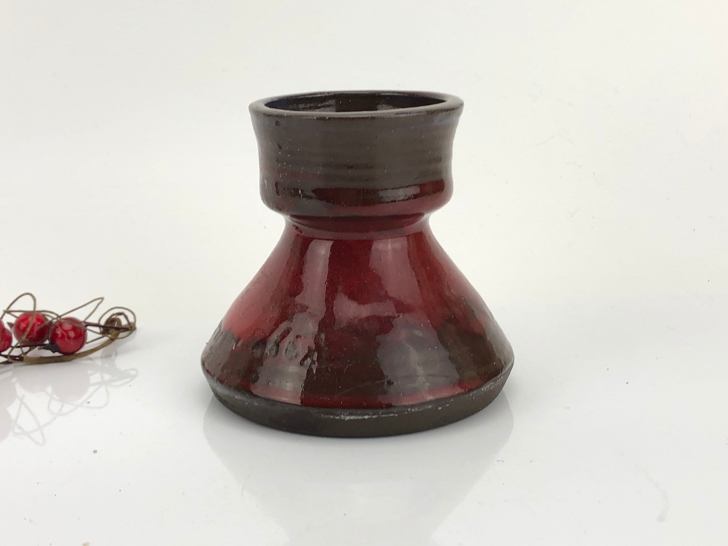 赤いヴィンテージ陶器の花瓶 - Etsy 日本
