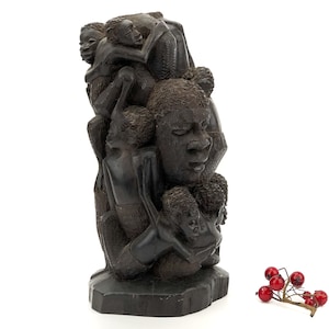 Surreal vintage wood figurine