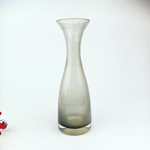 Vintage gray glass vase. Made in Europe