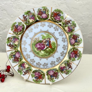 Retro antique plate from 20th century with beautiful decor