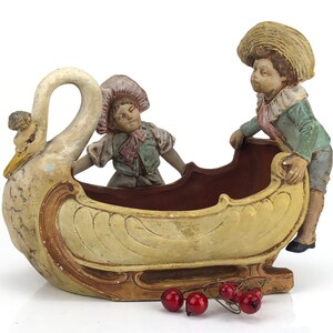 Schneeschlitten Vintage Keramik Figur