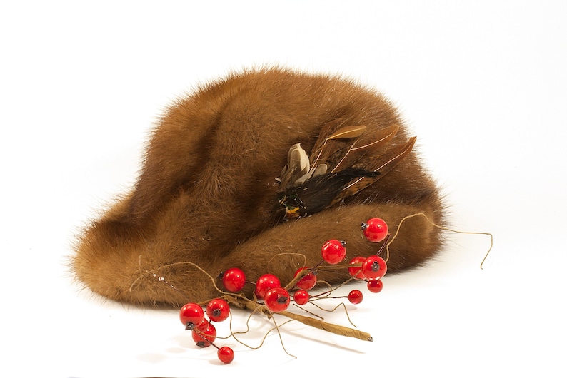 Mink antique fur hat from Europe