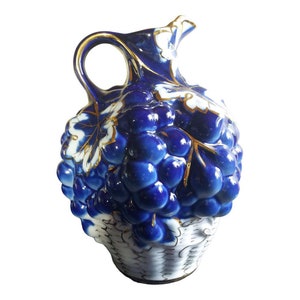 Vintage LFZ Lomonosov Porcelain Decanter Wine Grapes in a Basket. 1960-1980.