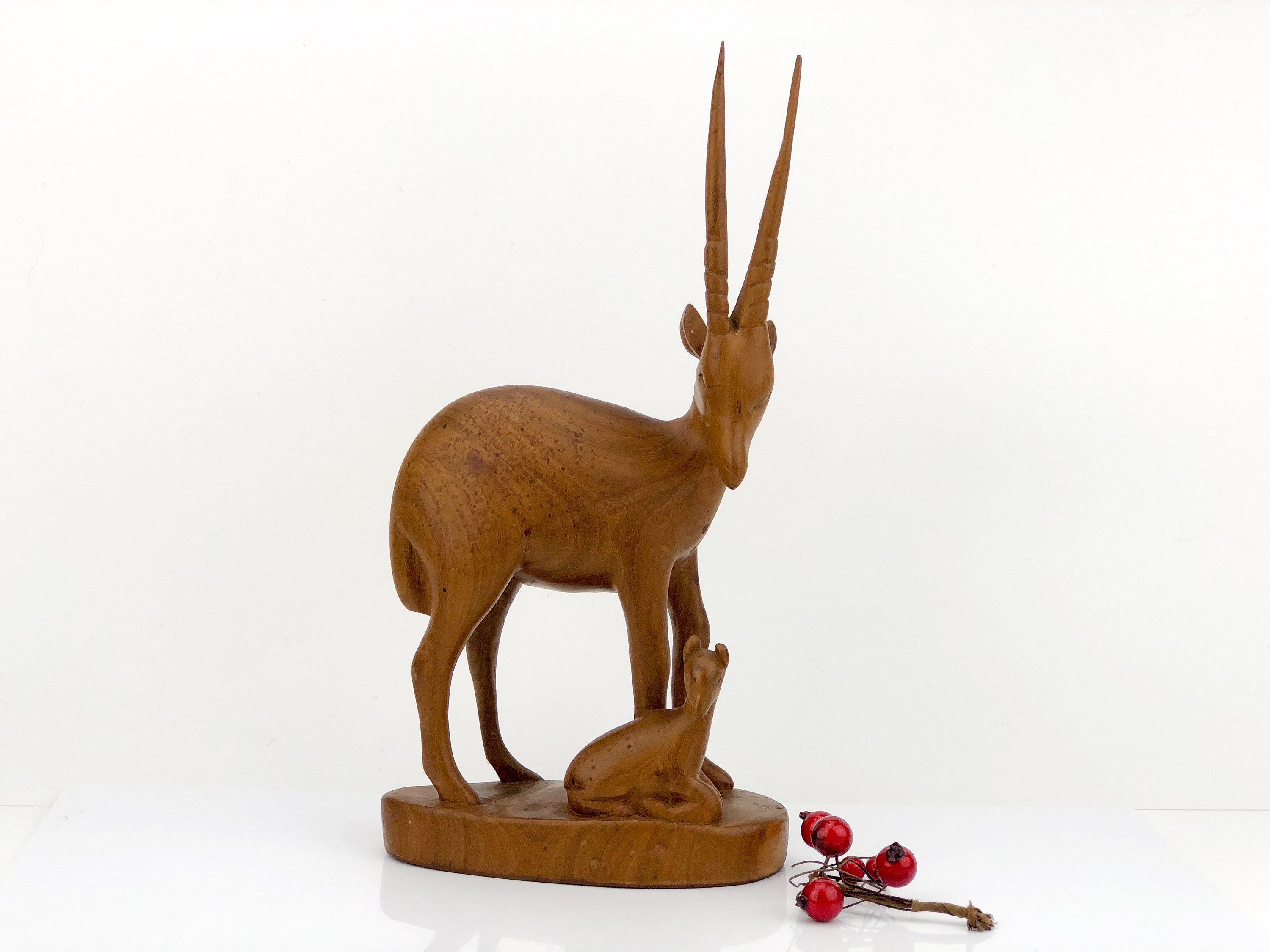 Big Antler Wood Deer Made in Europe Etsy