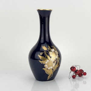 Vintage limburg cobalt blue flower vase from Germany