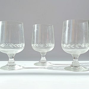 Set of three crystal vintage glasses. Vintage  from Europa