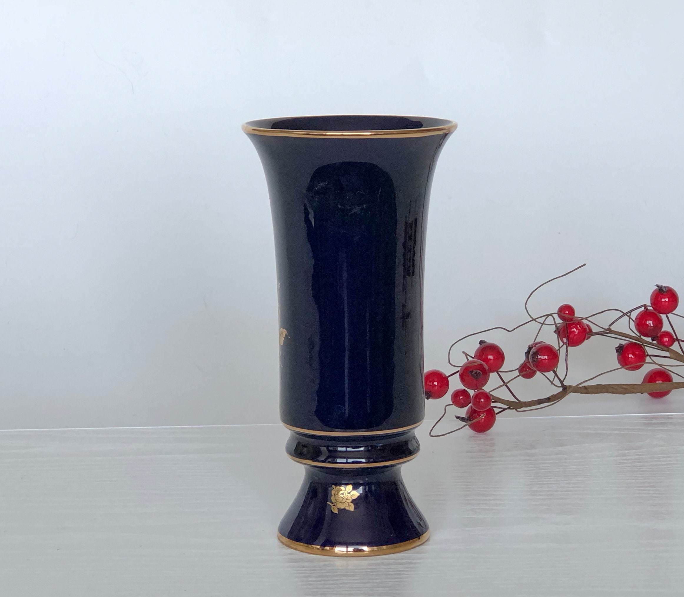 Made in Germany Vase Vintage Antique Item Cobalt Blue Home Etsy