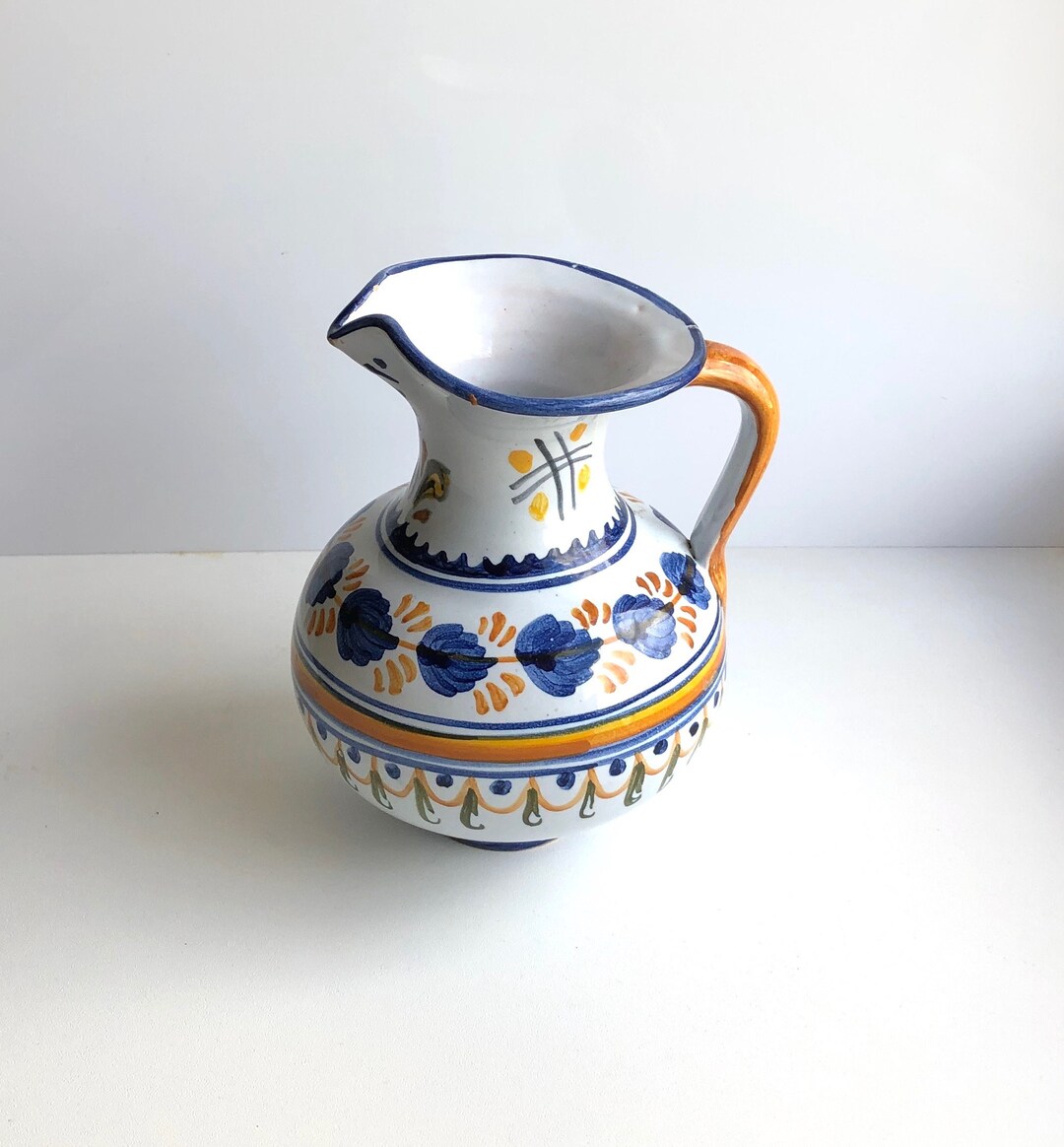 Colorful Pattern Pitcher, Made in 20th Century - Etsy