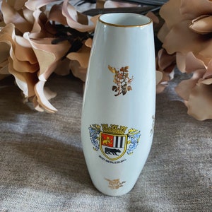 Tall white vintage vase, from Germany