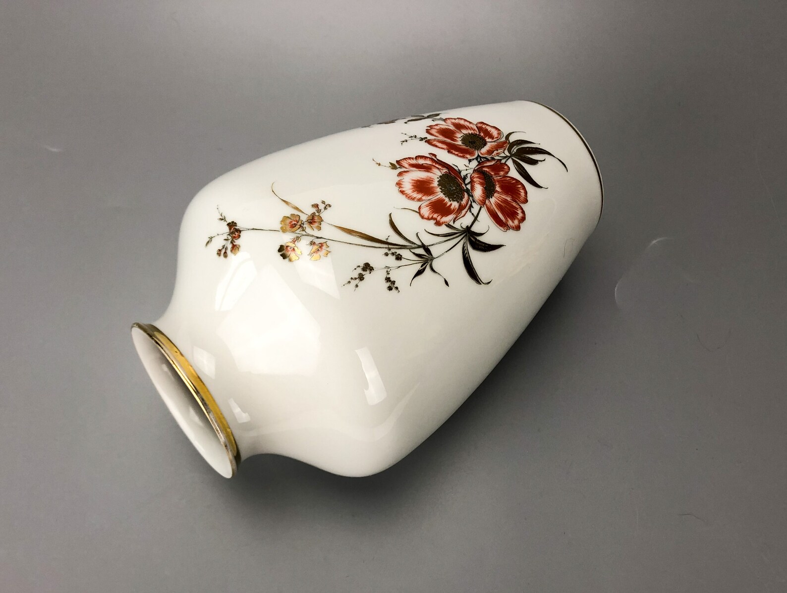 German Kaiser Flower Porcelain Vase Made in 20th Century Etsy