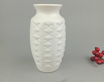 Vaso vintage in ceramica bianca di Hoganas Ceramic Sweden